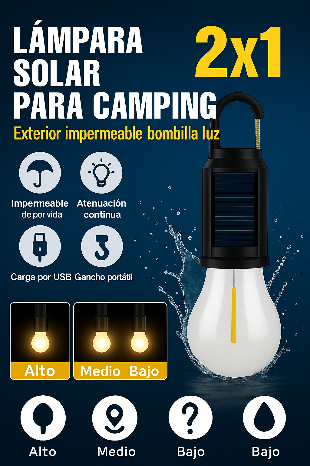 Ampolleta Solar EMERGENCIA 2X1 OFERTA
