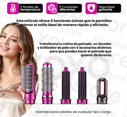 Cepillo Secador Profesional 5 En 1 "PowerFive Styler"